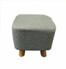 Luxury Padded Wooden Footstool Ottoman Square Round Pouffe Stool Wooden 4 Legs