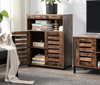 Vintage Industrial Cupboard Slim Storage Cabinet Rustic Metal Hall Sideboard