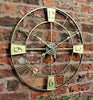 GARDEN WALL CLOCK ROMAN LARGE INDOOR OUTDOOR NUMERALS GIANT OPEN FACE METAL 58CM