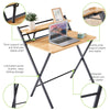 Folding Computer Desk Study PC Laptop Table Workstation Home Office with Shelves