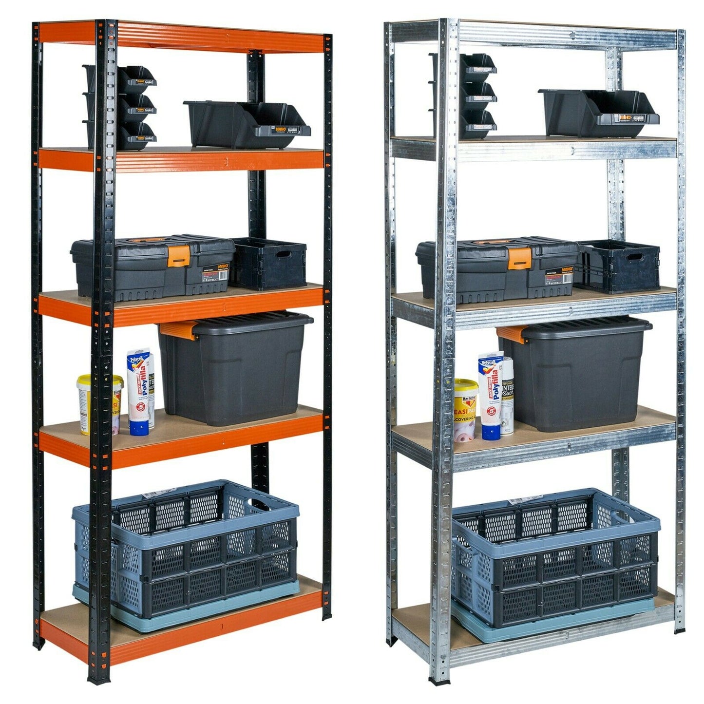 5 Tier Heavy Duty Metal Shelves Garage Racking Shelving Boltless Storage Unit