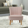 Velvet Occasional Tub Chair Armchair Vanity Chair Pink Padded Backed Dining Room