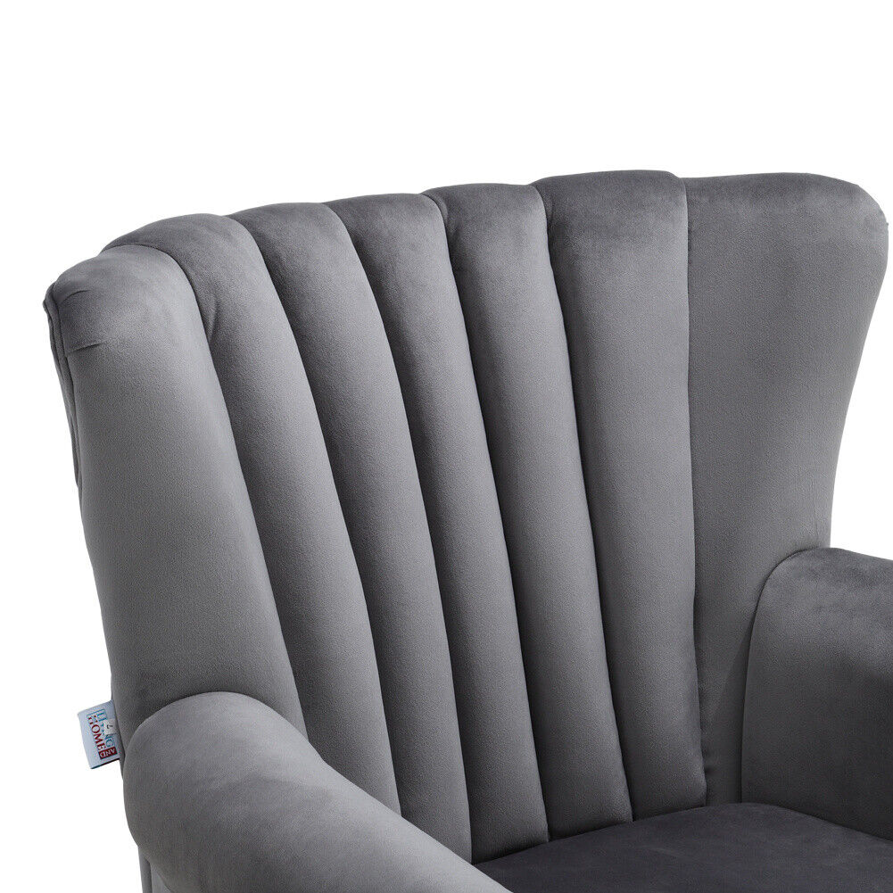 Scallop Shell Chair Velvet Scallop Shell Chair Wing Back Accent Armchair Occasional Sofa W ...