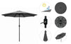 Mondeer 2.7M/3M Garden Parasol Umbrella Round Sun Shade Crank Tilt Red/Beige