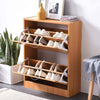 2 DRAWER WOODEN SHOE CABINET STORAGE FOOTWEAR STAND RACK ORGANISER CLOSET HOME