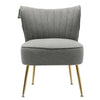 Upholstered Oyster Scalloped Wing Back Woollike/Velvet Armchair Chair Sofa Seat