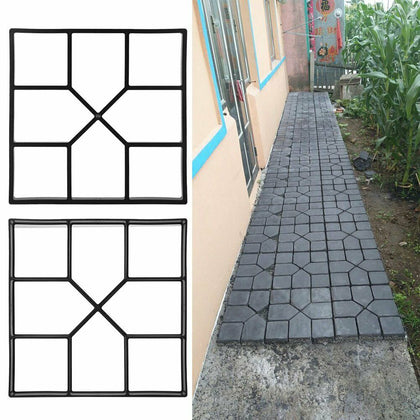 Garden Paving Pavement Mold Patio Concrete Stone Path Walk Maker Mould Reusable