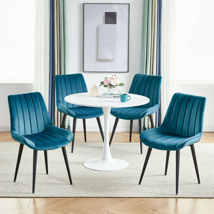 Dining Chair 2/4 Velvet Comfy Padded Seat Dressing Living Room Home Kitchen