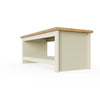 Modern Coffee Table Living Room Tea Shelf Storage Oak Top Cream
