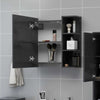 Bathroom Mirror Cabinet Grey Chipboard Washroom Wall Storage Rack Unit
