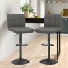 2x Matt Matte Black Gas Lift Swivel Faux Leather Kitchen Breakfast Bar Stools