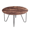 Round Coffee Table Industrial Woodgrain/Marb