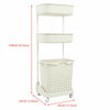 3 Tier Laundry Washing Clothes Basket Storage Cart Trolley Bathroom Organiser