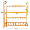 4 Tier Natural Bamboo Wooden Shoe Rack Storage Organiser Shelf Stand Furniture