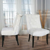 2pc Dining Chairs Velvet Padded Seat Button High Back Kitchen Lounge Restaurant