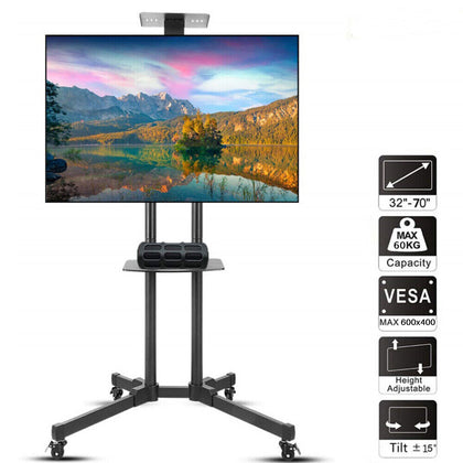 Mobile TV Cart Floor Stand Mount Home Exhibition Trolley for 32