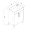 Modern Bathroom Vanity Unit with Basin Sink Storage Cabinet Furniture 600 White