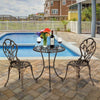 3PCS Bistro Set Outdoor Garden Patio Table Chairs Art Furniture Cast Aluminium