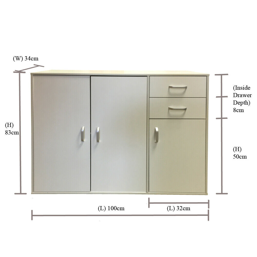 Sideboard Black White Beech Dark Walnut Storage Cabinet Wooden Cupboard Redstone