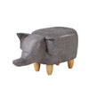 Grey Elephant Animal Stool Footstool Faux Leather Ottomans Kids Toy Gift Lovely