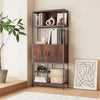 Multifunctional Bookshelf Storage Cabinet 2 Door Bookcase w/ Shelves & Cupboard