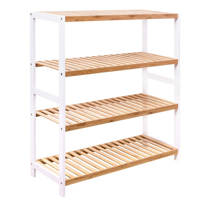 4 Tier Natural Bamboo Shoe Rack Stand Shelf Hallway,Bedroom, Storage Organiser