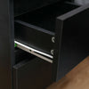 Modern Black Bedside Table Cabinet w/2 Drawers Nightstand Storage Furniture