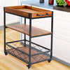 Wooden Vintage Industrial Drinks Trolley Cart Shelves Metal  Racks Furniture