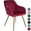 Velvet-Look Chair Padded Combinable Ergonomic Office Kitchen Steel Feet Armchair