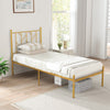 3FT Single Metal Bed Frame Heavy-duty Slatted Platform Bed with Headboard