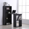 120cm Computer Desk Bookshelf Writing Table Workstation 6 Shelves Black