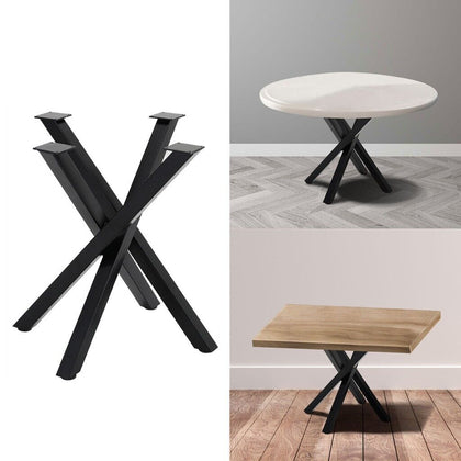 Industrial Steel Table Legs Cross Support Feet DIY for Coffee Dining Side Table