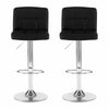 2x Chrome & Height Adjust Swivel Faux Leather Kitchen Breakfast Bar Stool