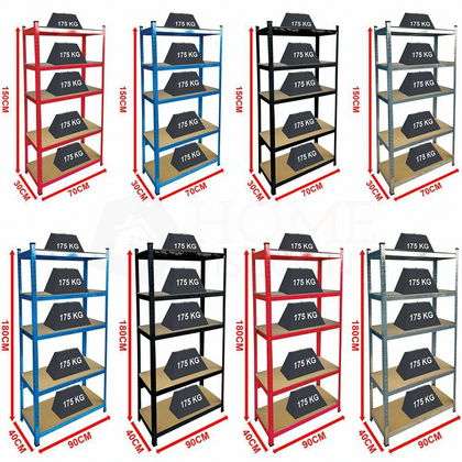 5-Tier Shelf Shelving Unit Heavy Duty Racking Boltless Industrial Shelves Garage