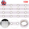 Hot 10M Eyelet Curtain Tape 80 Rings Accessories Sewing Silver Curtains Blinds