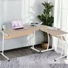 L Shaped Corner Desk Home Office Study w/ Steel Frame Adjustable Feet