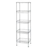 5 Tier Free Standing Adjustable Basket Wire Storage Shelving Rack Organiser