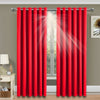 Thick Thermal Blackout Ready Made Eyelet Ring Top Pair Curtains Panel +Tie Backs