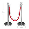 2pc Polished Steel Queue Rope Barrier Velvet Rope Stanchion Posts Stands 3 color