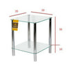 Matrix 2-Tier Clear Glass Shelving Rack/Side End table-GR09C