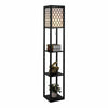 Modern Shelf Floor Standard Lamp Wooden Lounge Light 4-Tier Shelving Unit 160cm