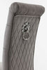 Grey Plush Velvet Lion Knocker Back Accent Dining Chair Chrome Legs