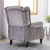 Grey Velvet Recliner Chair Button Tufted Fireside Armchair Home Living Room BN