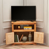 Panana Corner TV Unit Stand Media Cabinet 2 Doors Solid Pine Waxed Mexican