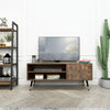 Retro TV Unit Stand TV Cabinet Industrial Style Metal Feet w/ Storage Cube MDF