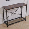 Slim Console Table Industrial Wood Living Room Hallway Side Table with Shelf