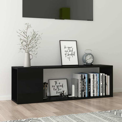 TV Cabinet High Gloss Black 100x24x32 cm Chipboard Living Room Hot Sale
