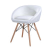 Faux Leather Dining Lounge Living Room Office Chair with Solid Wood Leg