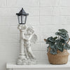 Resin Angel Statue with Lantern Solar Power Garden Lamp Post Figurine Ornament