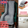 4 Size Chunky Knitted Thick Blanket andmade Warm Yarn Bulky Throw Bed Sofa